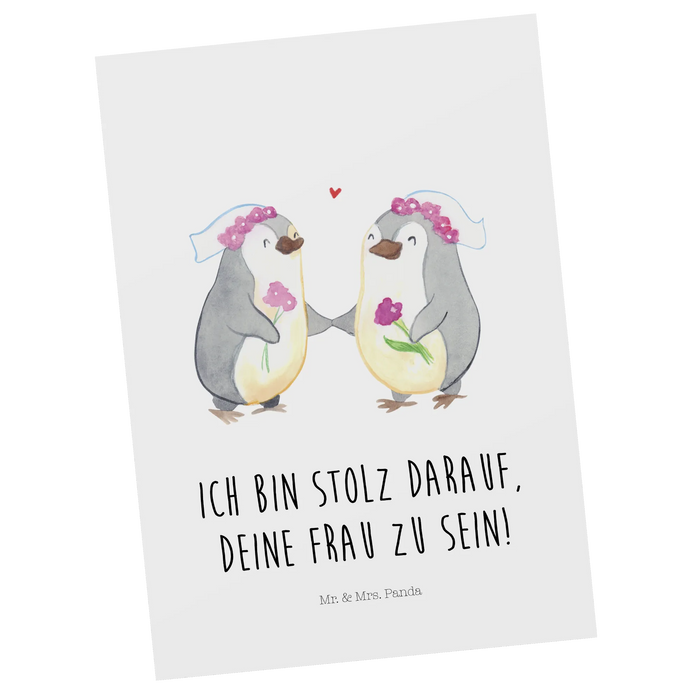 Postkarte Pinguine Lesbian Pride