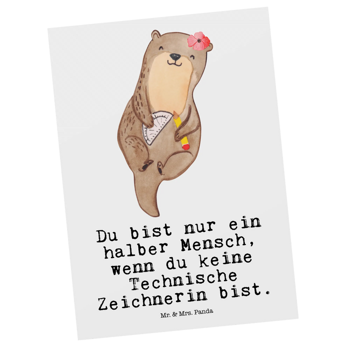 Postkarte Technische Zeichnerin Herz