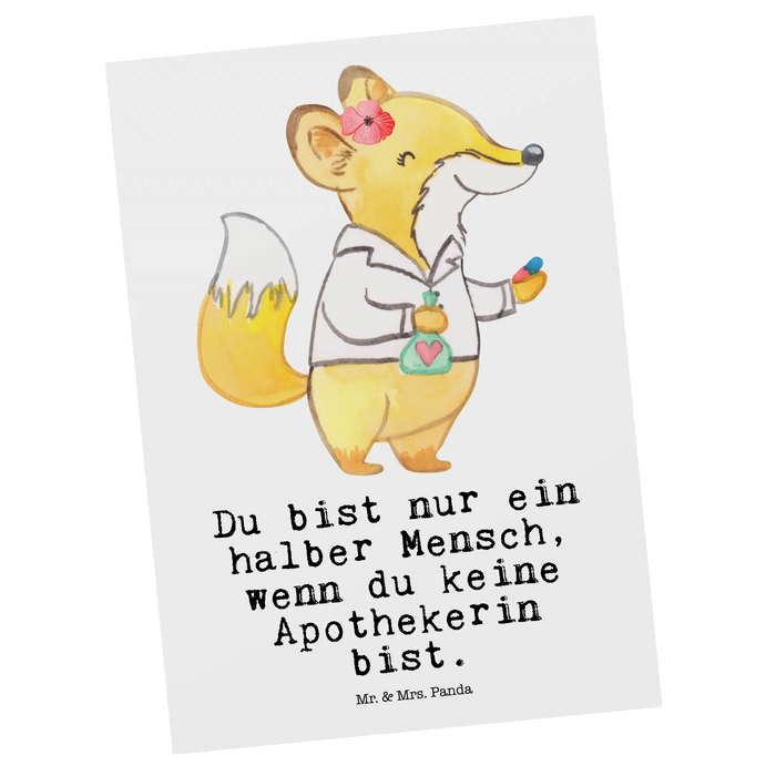 Postkarte Apothekerin Herz