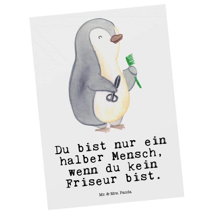 Postkarte Friseur Herz