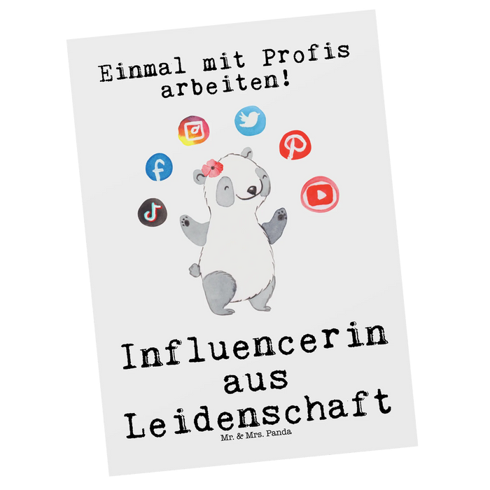 Postkarte Influencerin Leidenschaft