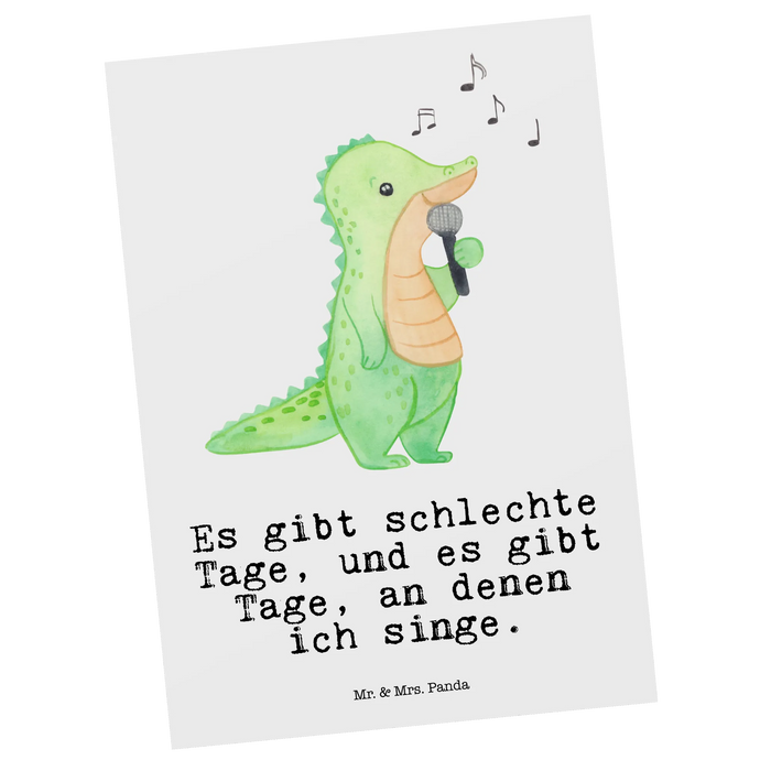 Postkarte Krokodil Singen