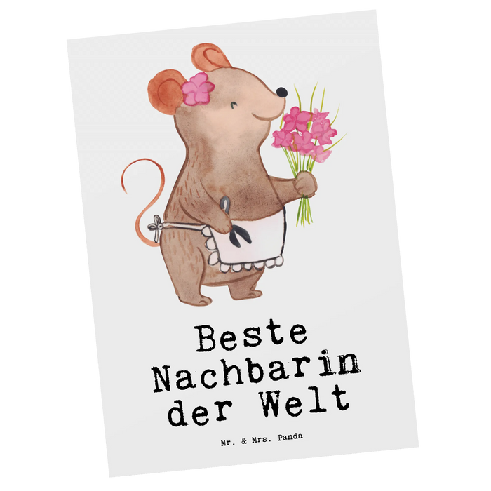 Postkarte Maus Beste Nachbarin der Welt