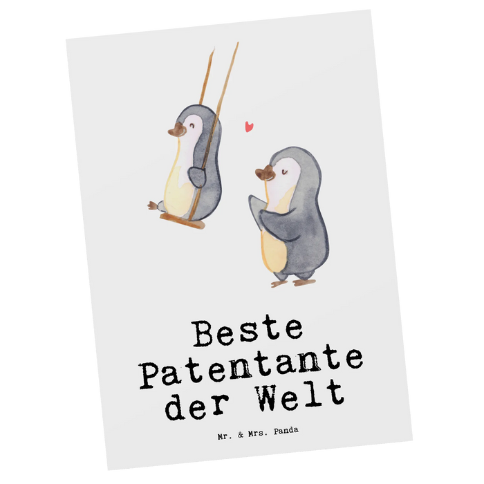 Postcard penguin Best godmother in the world