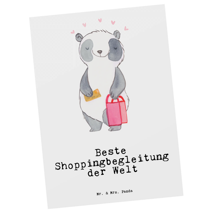 Postkarte Panda Beste Shoppingbegleitung der Welt