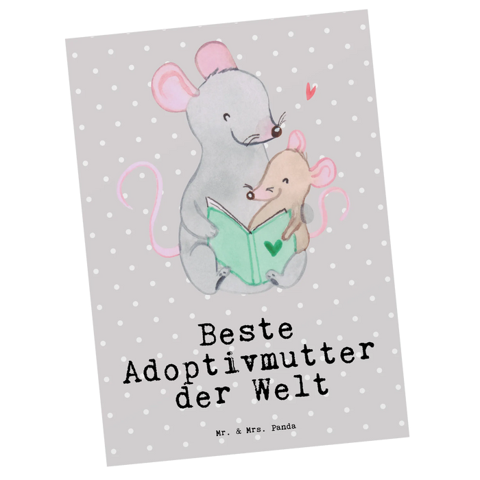 Pocztówka mysz Najlepsza matka adopcyjna na świecie