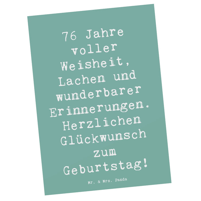 Postcard Saying 76 Jahre voller Weisheit, Lachen und wunderbarer Erinnerungen. Herzlichen Glückwunsch zum Geburtstag!