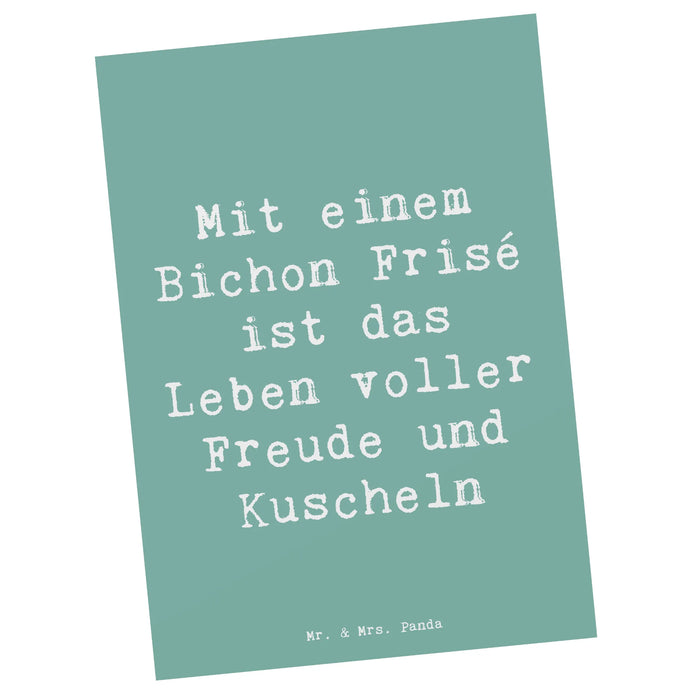 Pocztówka Powiedzenie Mit einem Bichon Frisé ist das Leben voller Freude und Kuscheln