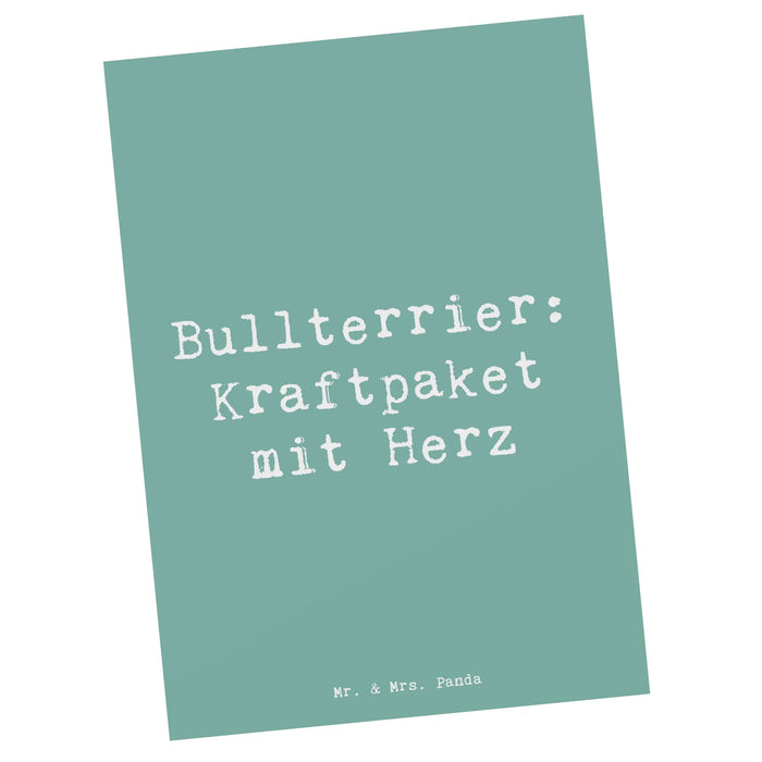 Postcard Saying Bullterrier: Kraftpaket mit Herz