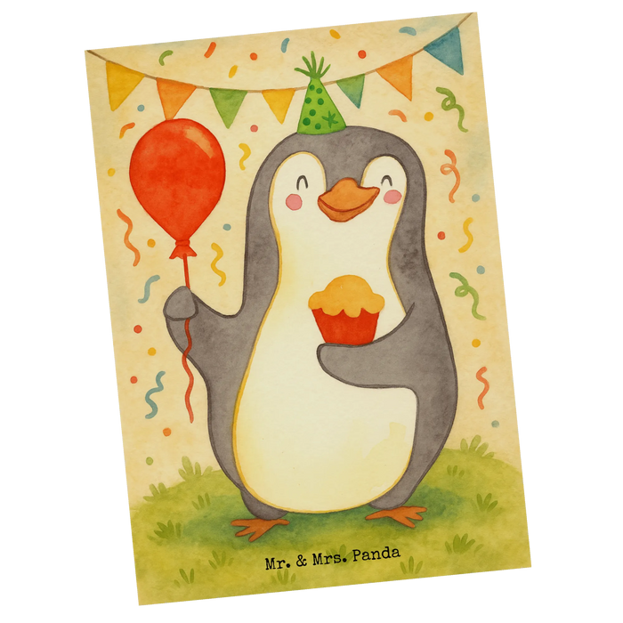 Postcard penguin Birthday Design