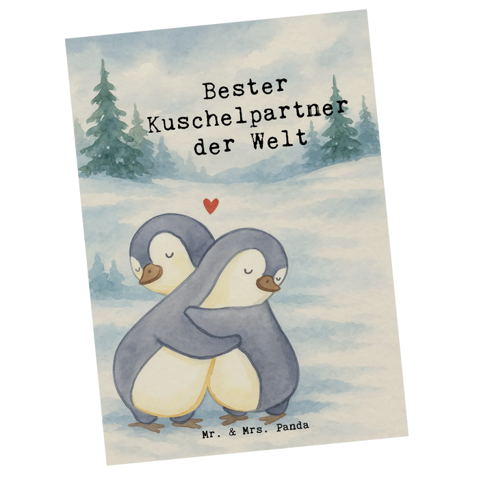 Postkarte Pinguin Bester Kuschelpartner der Welt Design