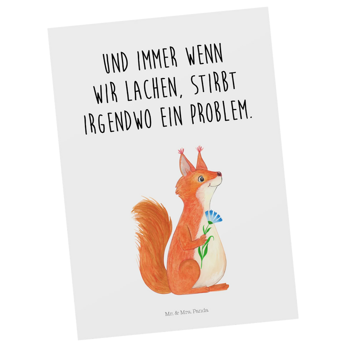 Postkarte Eichhörnchen Blume