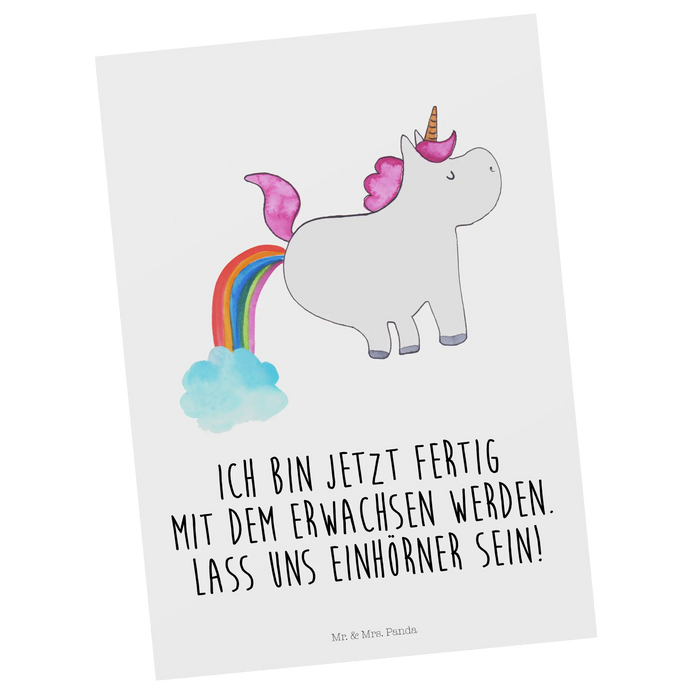 Postkarte Einhorn Pupsen