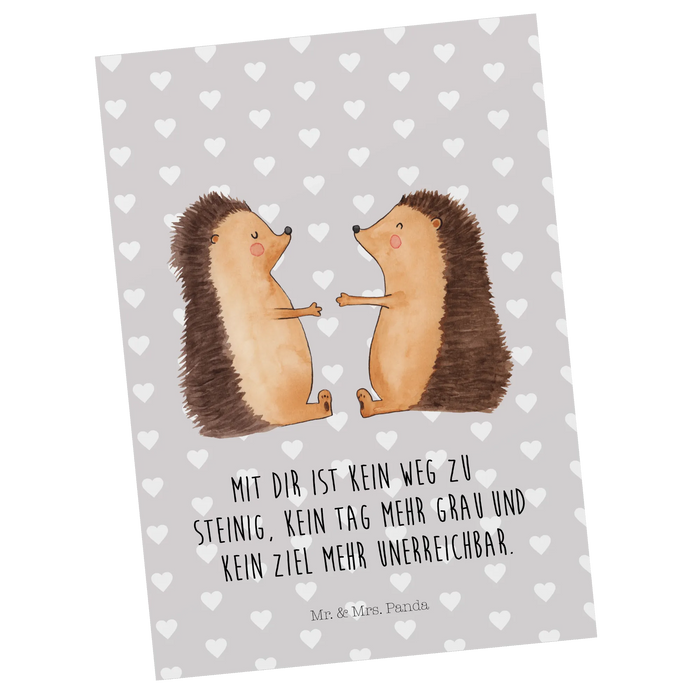 Postcard Hedgehogs in love