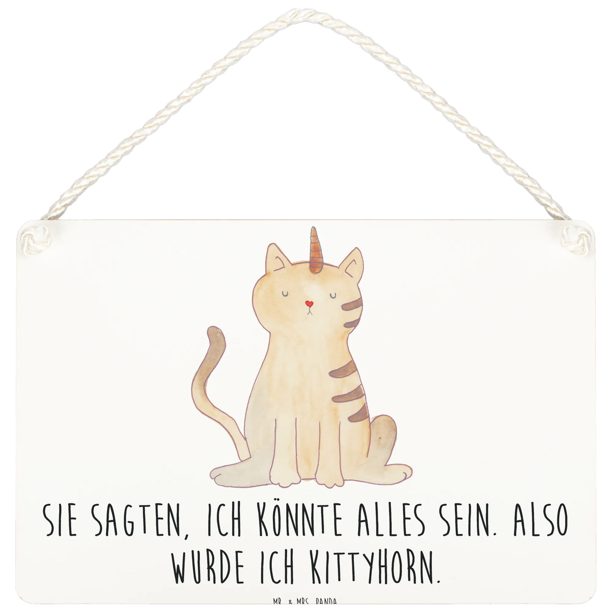 Deko Schild Einhorn Katze