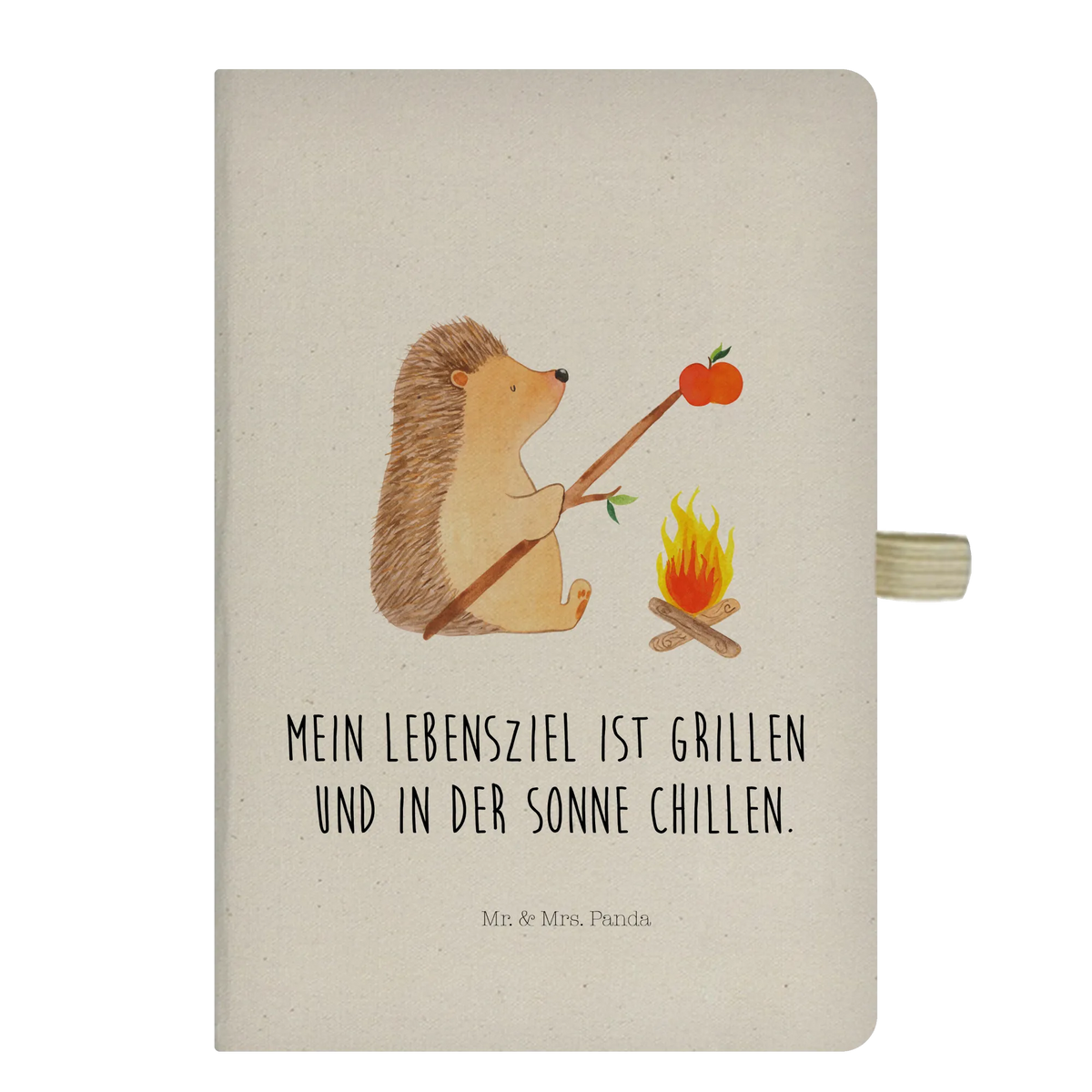 Bawełniany notes DIN A5 jeż Grillowanie