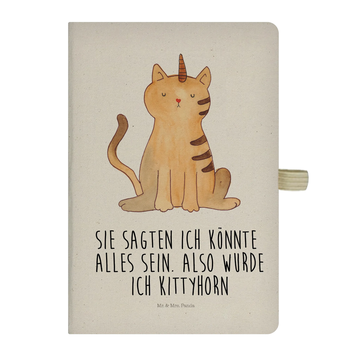 Bawełniany notes DIN A5 jednorożec kot