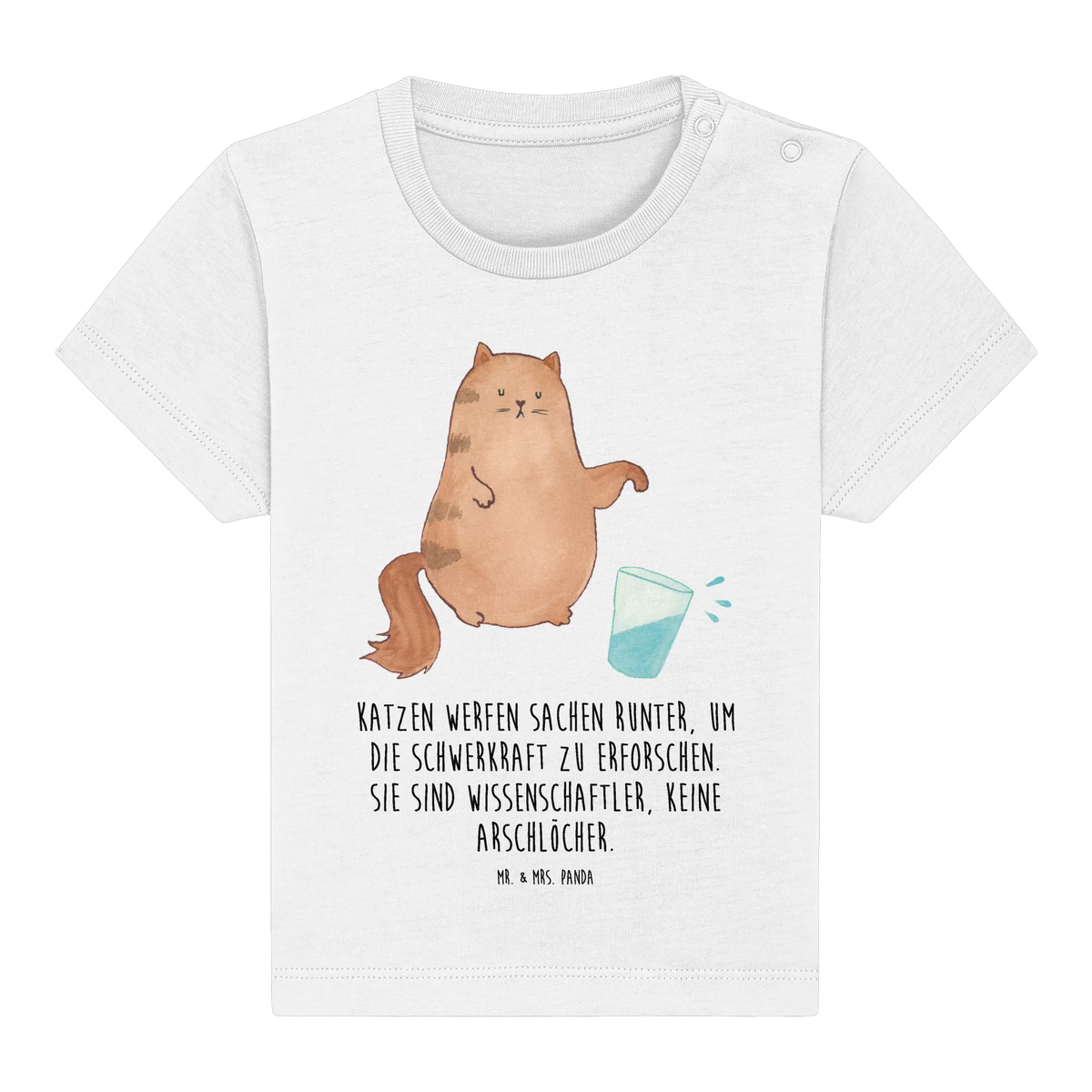 Organic Baby Shirt Cat water glass