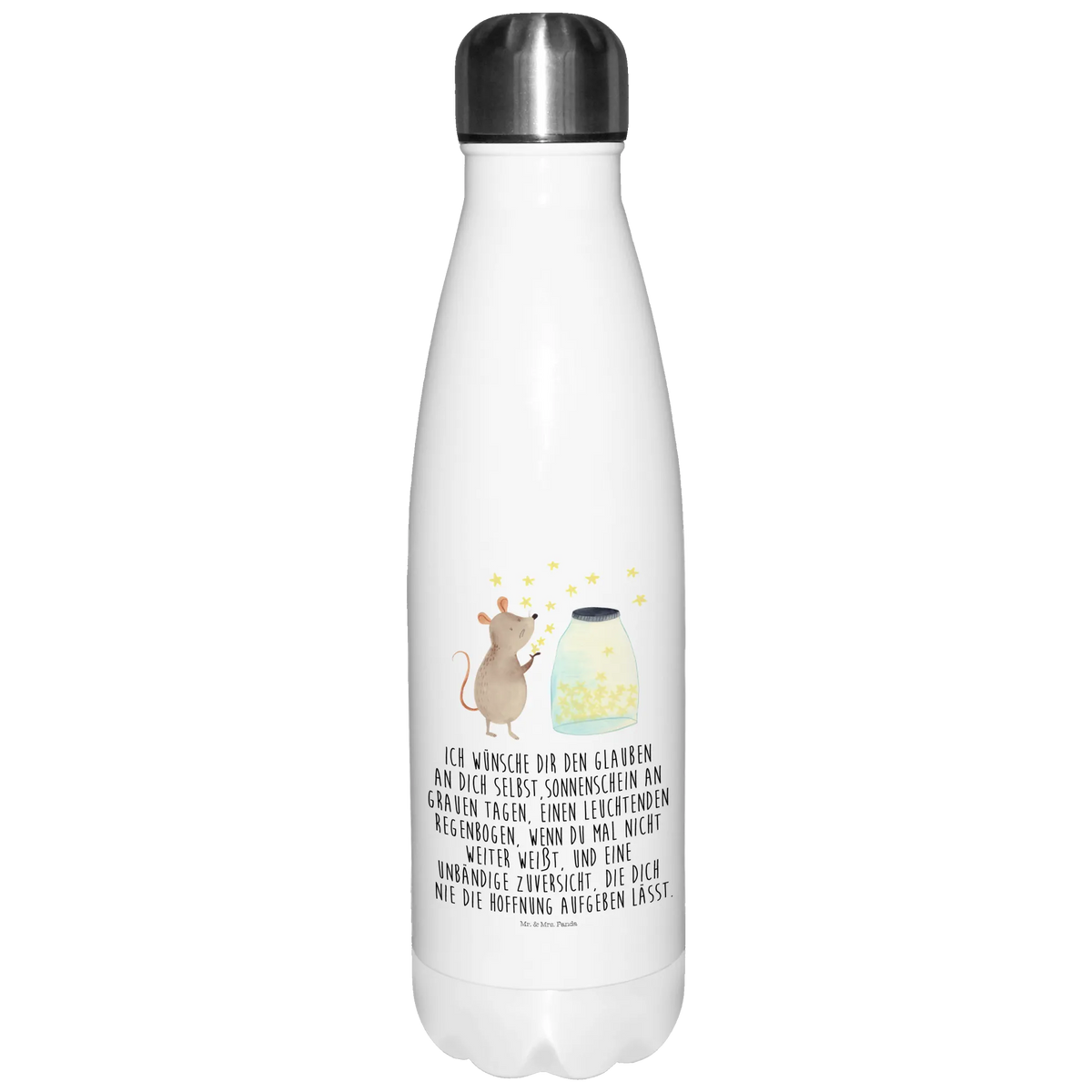 Insulated bottle Mouse Stars Thermos bottles, stainless steel, Thermos, Thermos bottle, Thermos bottle 500ml, small animals, cute, funny, cute animal motives, hand drawn, small world, funny sayings, good mood, happy, gifts, gift ideas, special gifts, animal lover, card, baptism gift, child birthday, child, birthday, baptism, first child, Mouse, birth, dreams, stars, hope, wish, pregnancy