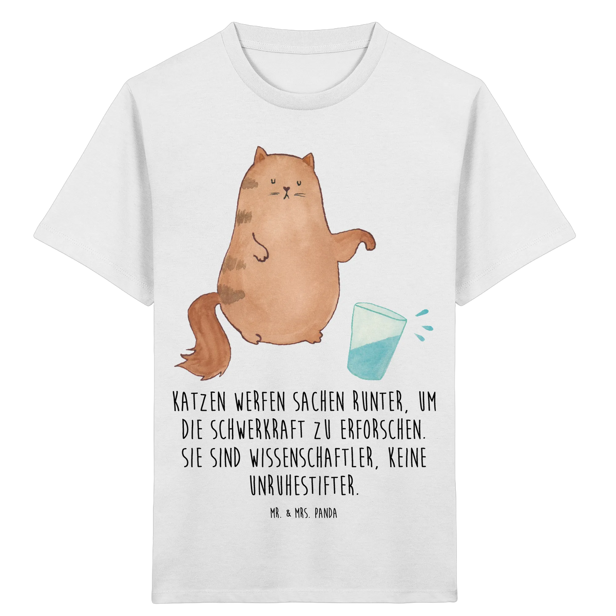 Organic Kids T-Shirt Cat water glass