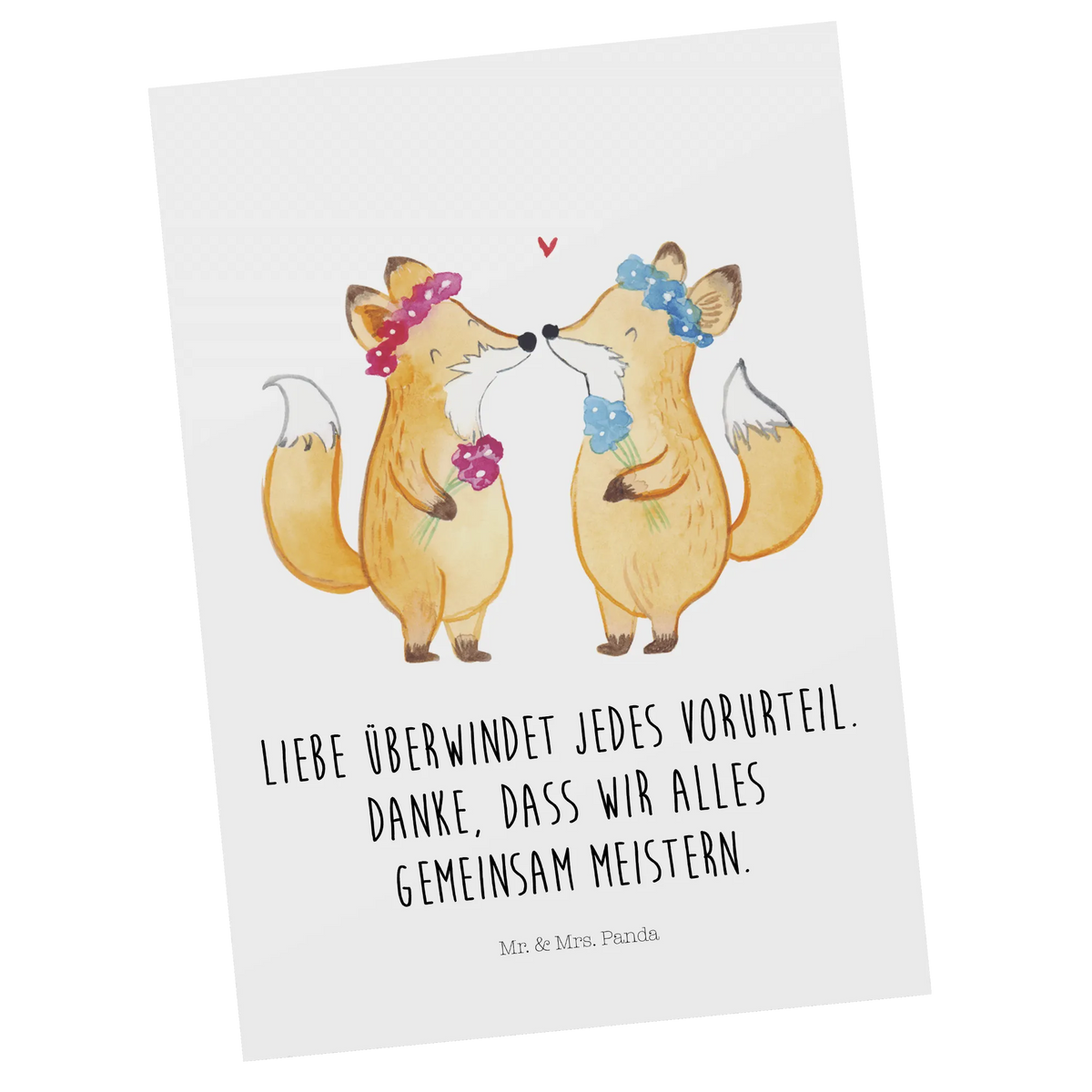 Postcard foxes Lesbian Pride gifts, Wedding, marriage