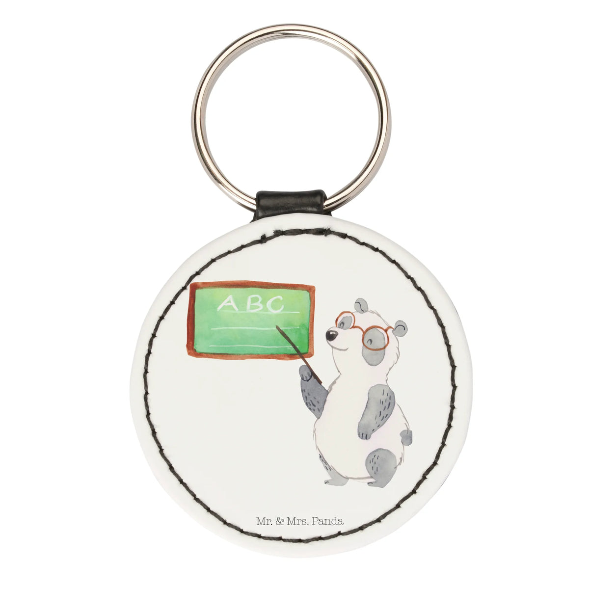 Round key ring panda Teacher card, gift ideas, gifts, small animals, cute, cute animal motives, hand drawn, funny sayings, good mood, special gifts, animal lover