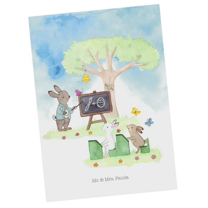 Postkarte Hasen Schule