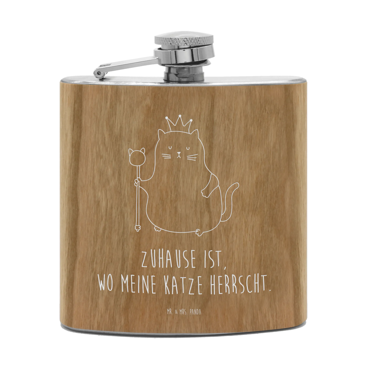 Hipflask Cat king cat, tomcat, kitty, meow, kitten, housecat, mama cat, love cats, cat image, cat fan, cat lover, cat fancier, cat decoration, gift for cat lover, cat owner, funny cats, cat sayings, cat motto, funny cat gifts, fan merchandise, cat stuff, animal lover, first own apartment, pussy, cats, family, queen, move, king, moving in, tenement, pet, apartment
