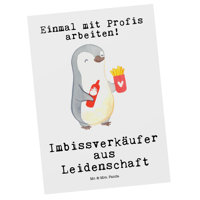 Postkarte Imbissverkäufer Leidenschaft