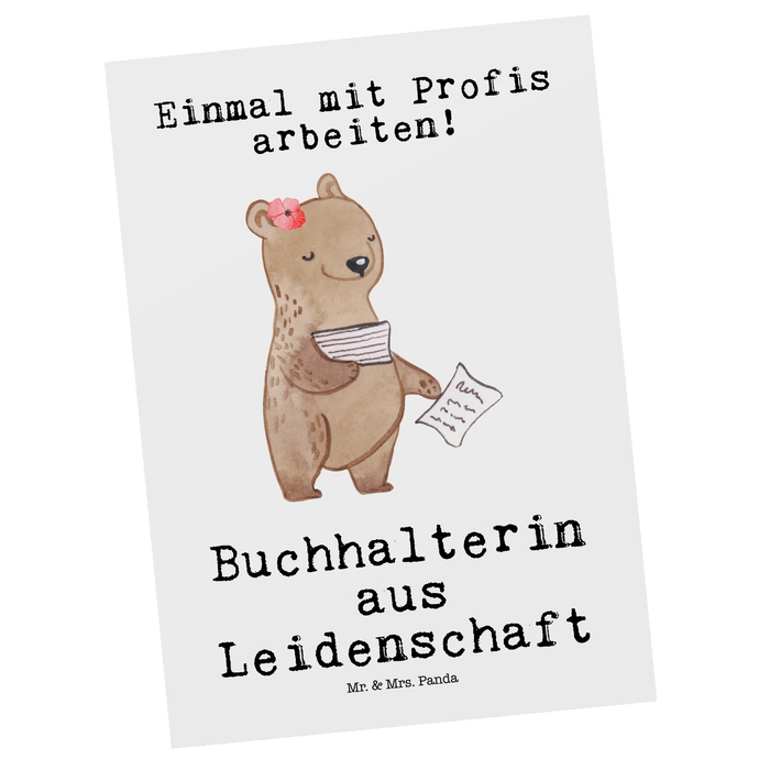 Postkarte Buchhalterin Leidenschaft