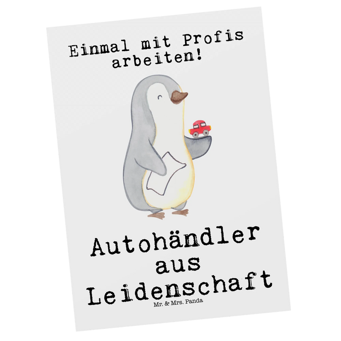 Postkarte Autohändler Leidenschaft