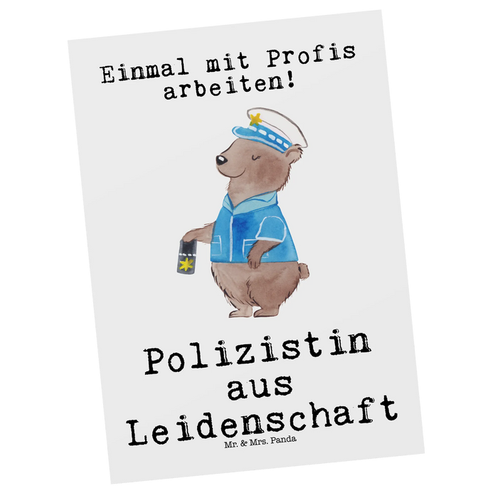 Postkarte Polizistin Leidenschaft