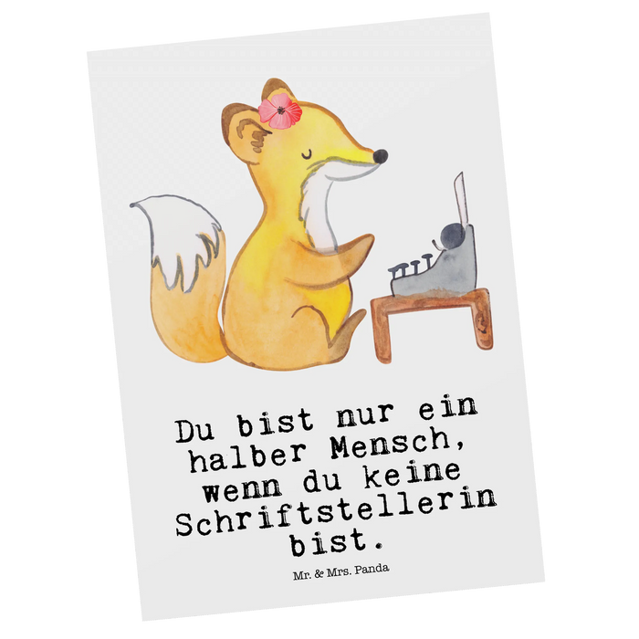 Postkarte Schriftstellerin Herz