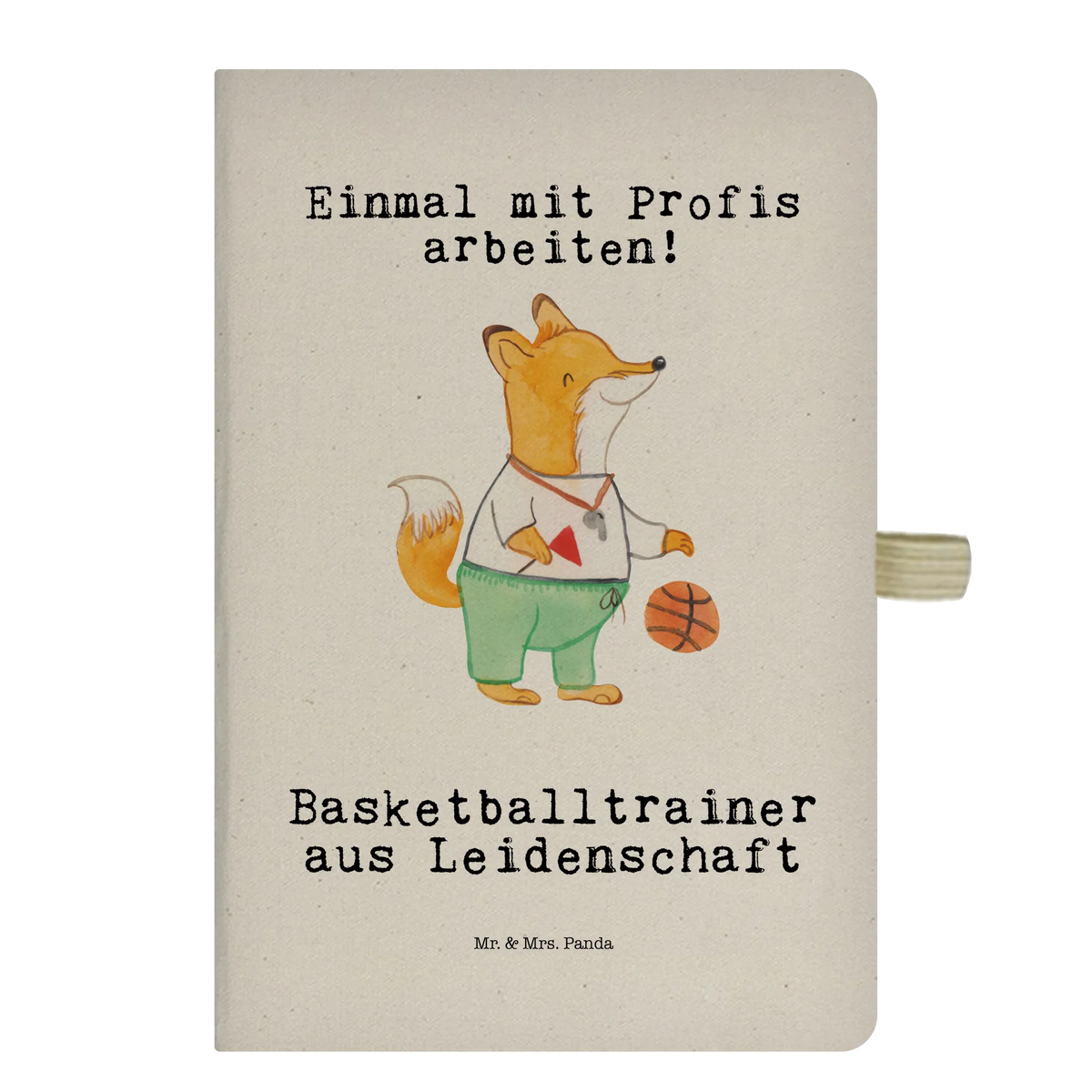 Bawełniany notes DIN A5 Trener koszykówki pasja Zawód, Wykształcenie, Jubileusz, Pożegnanie, Emerytura, Kolega, Koleżanka, Prezent, Dawać, Pracownik, Współpracownik, Firma, Dziękuję, Dziękuję bardzo