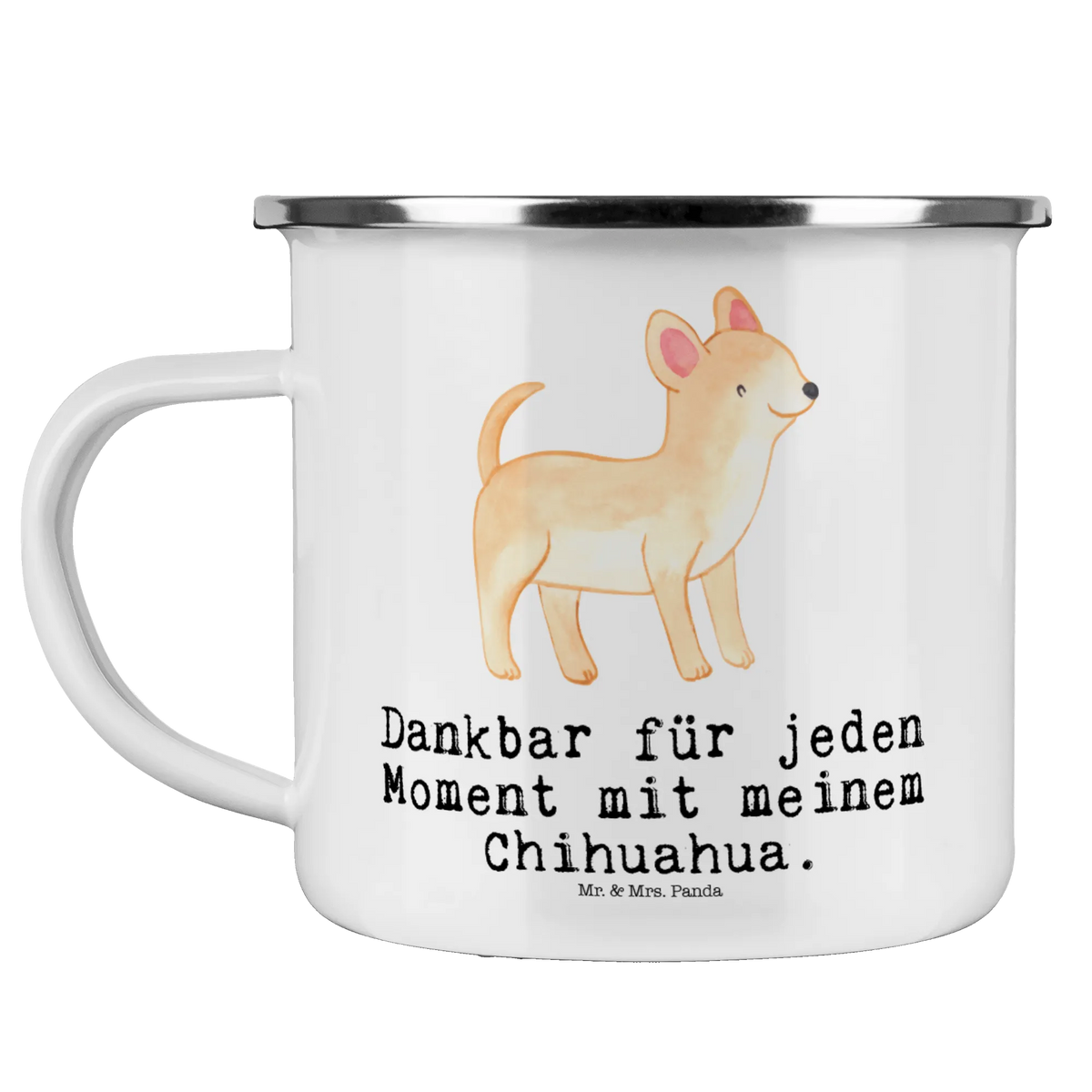 Enamel camping mug Chihuahua moment gift, animal lover, giving, dog breed, purebred dog, dog owner, puppy