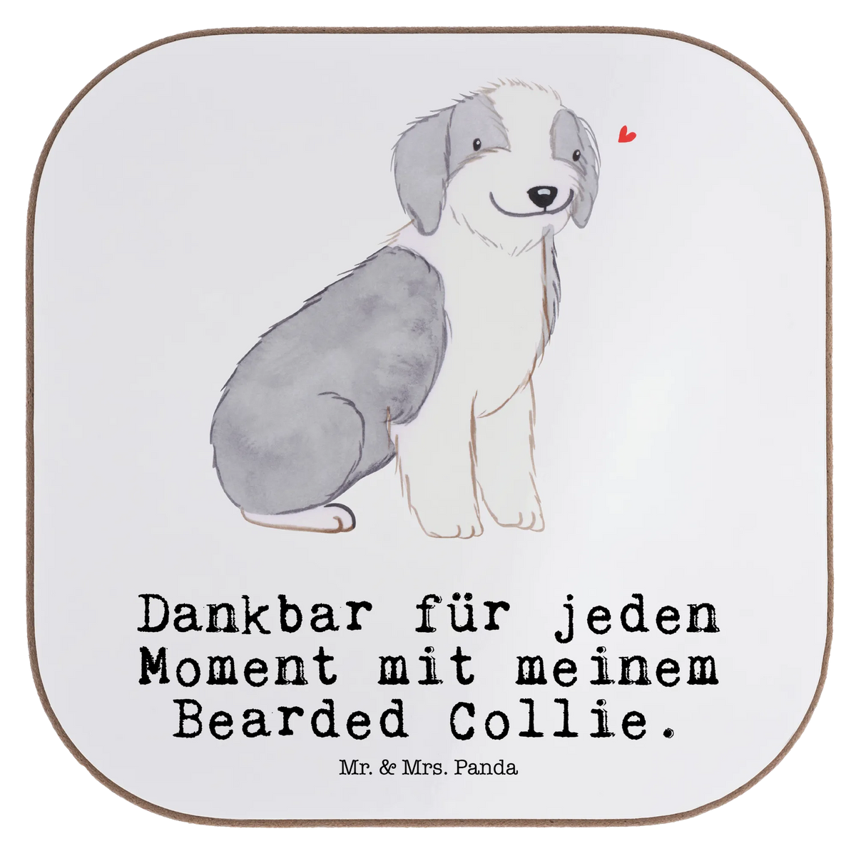 Square coaster Bearded Collie moment presents, gift, gifts, Coasters, breakfast, party, glass coasters, Dog, dog breed, purebred dog, dog owner, animal lover, giving, puppy