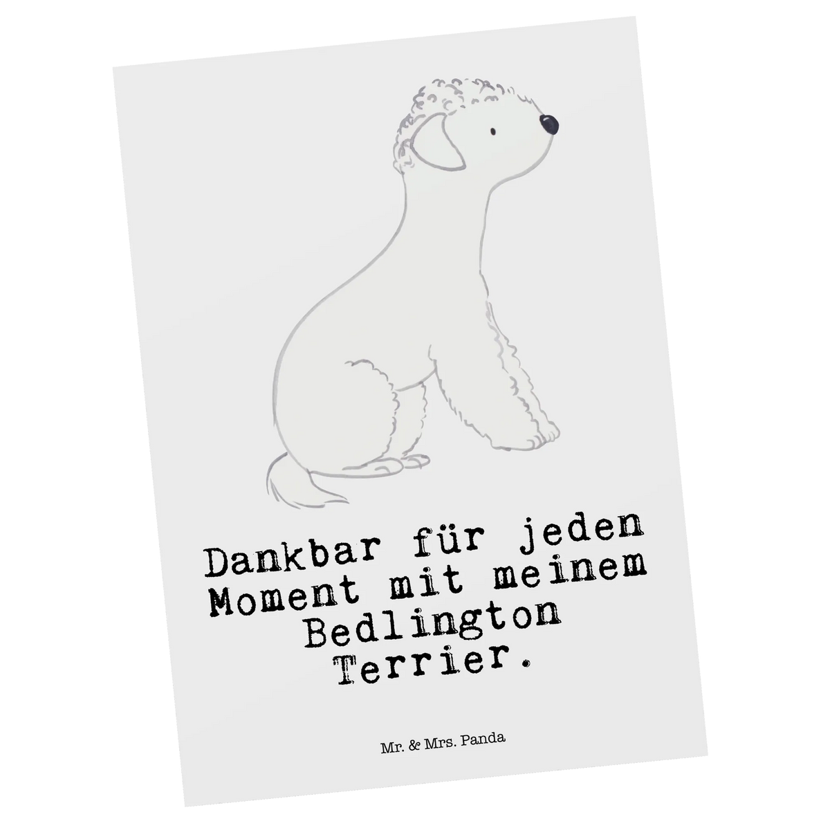 Postcard Bedlington Terrier Moment gift, paper, gift card, card, letter, invitation, Postcard, postcards, invitation card, Dog, dog breed, purebred dog, dog owner, animal lover, giving, puppy
