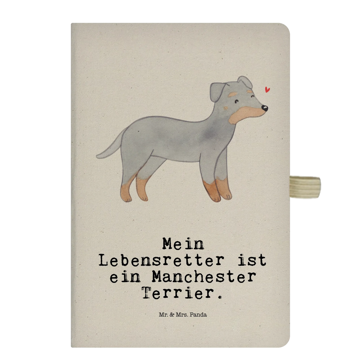 Bawełniany notes DIN A5 terier manchesterski ratownik szczeniak, miłośnik zwierząt, właściciel psa, pies rasowy, rasa psa, Pies, dawanie, prezent