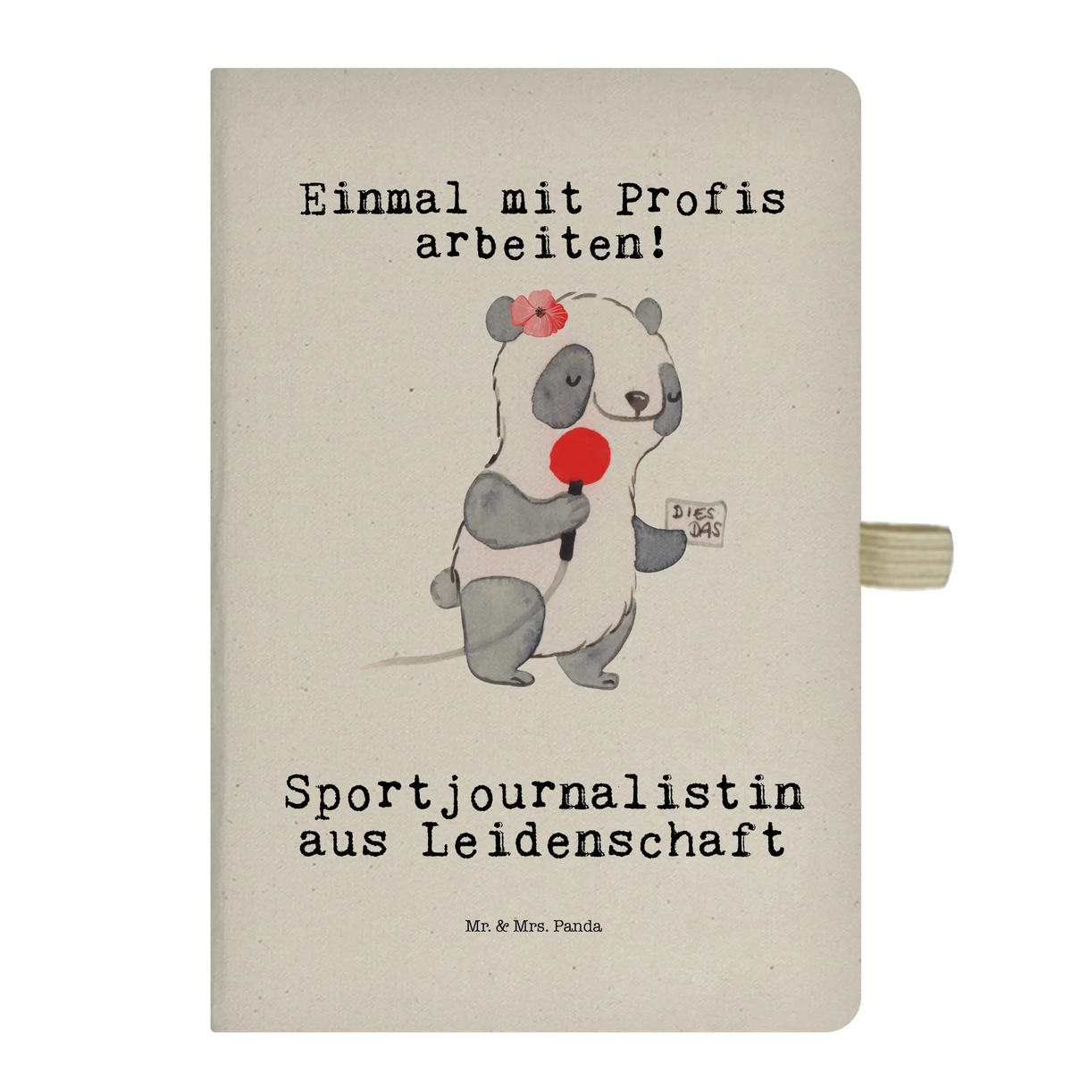 Bawełniany notes DIN A5 dziennikarka sportowa Pasja Zawód, Wykształcenie, Prezent, Jubileusz, Pożegnanie, Emerytura, Kolega, Dziękuję, Koleżanka, Dawać, Pracownik, Współpracownik, Dziękuję bardzo