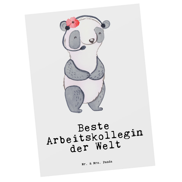 Postkarte Panda Beste Arbeitskollegin der Welt