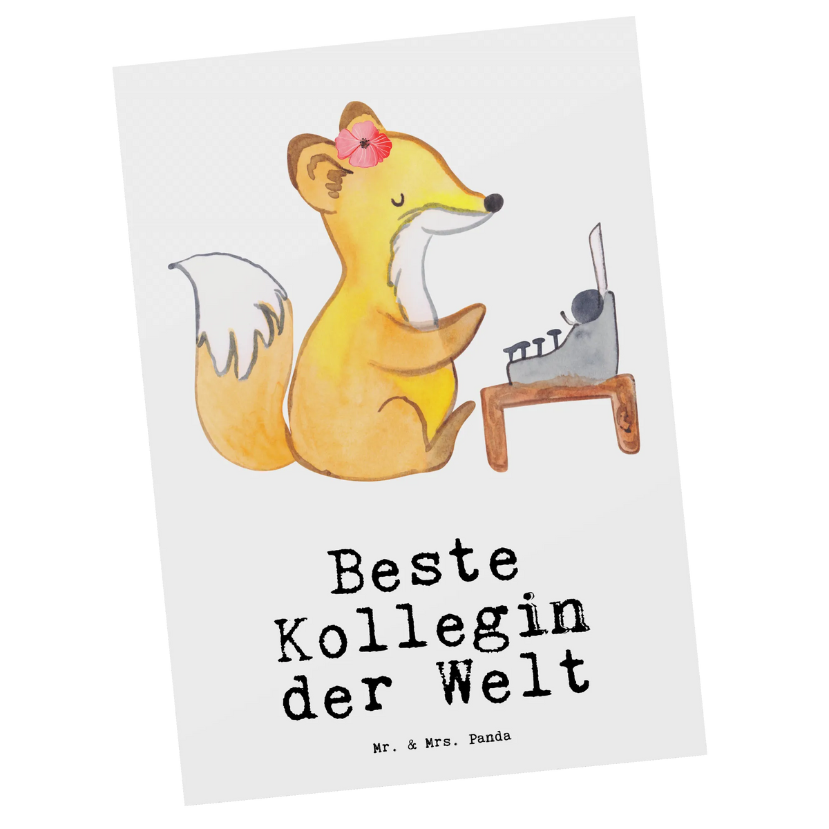 Postcard Fox Best colleague in the world giving, gift idea, for, gift, make you happy, gift tip, thank you, birthday, birthday present, colleague, farewell gift, Work colleague, co-worker, girlfriend, retirement, work, fellow worker