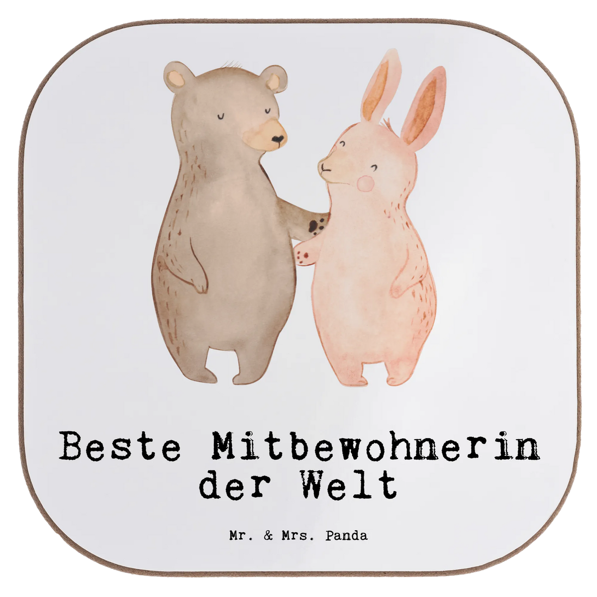 Square coaster Hare Best roommate in the world breakfast, presents, glass coasters, party, gifts, Coasters, gift, for, thank you, giving, birthday, birthday present, gift idea, souvenir, make you happy, gift tip, flat share, flat share resident, roommate, Roommate