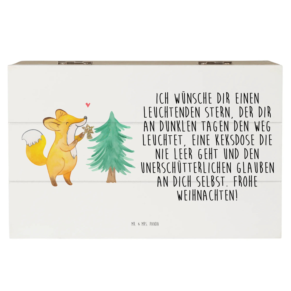 Skrzynia drewniana lis Choinka Wigilia, Boże Narodzenie, zimowy motyw, dekoracje świąteczne, Mikołaj, Zima, Adwent