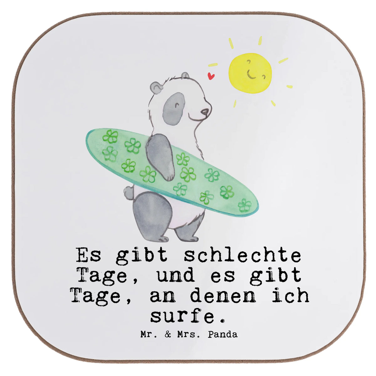 Untersetzer Panda Surfen