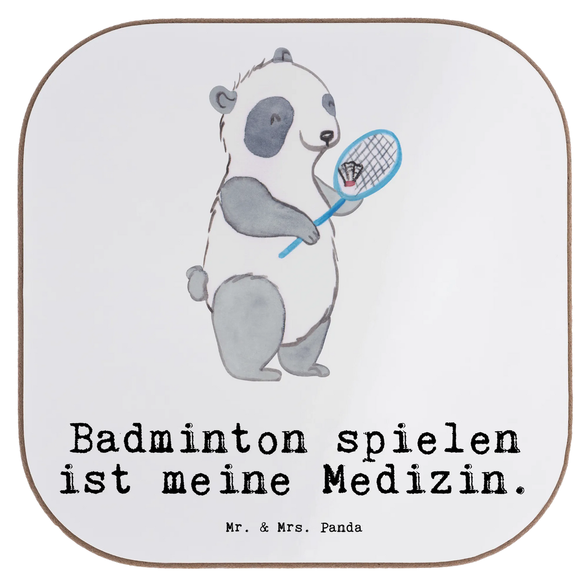 Untersetzer Panda Badminton