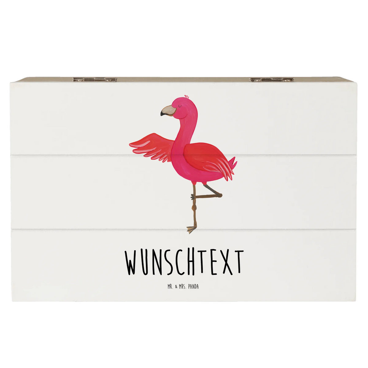 Personalizowane drewniane pudełko Flamingo joga Flamingo