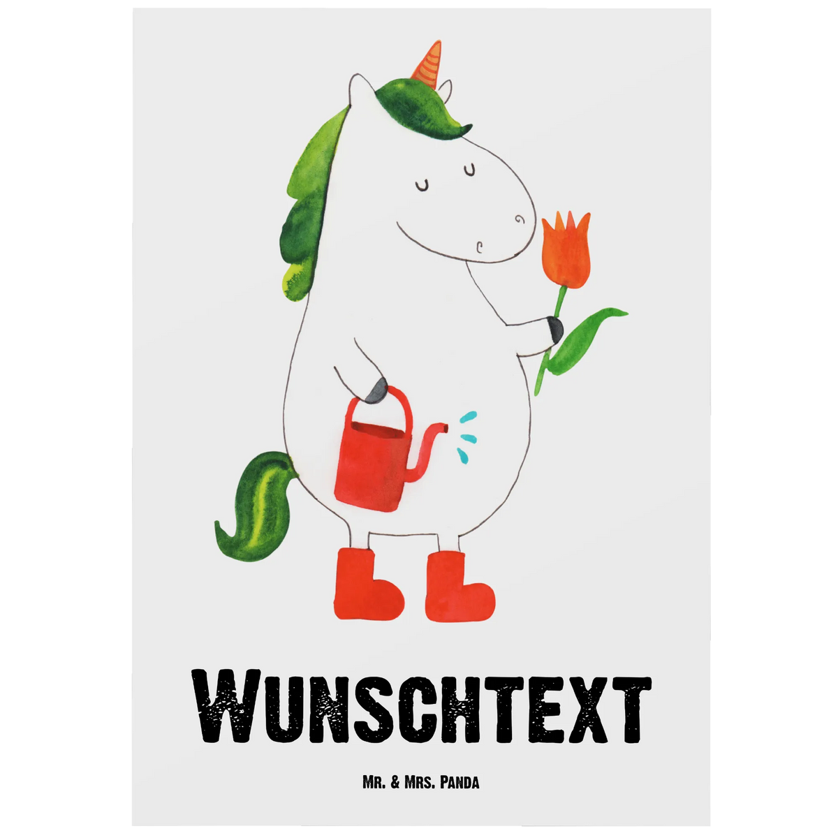 Personalised postcard unicorn gardener unicorn, unicorns, gardener present, gardener gift, Girlfriend gift, Watering-Can, Unicorn, garden, Flower
