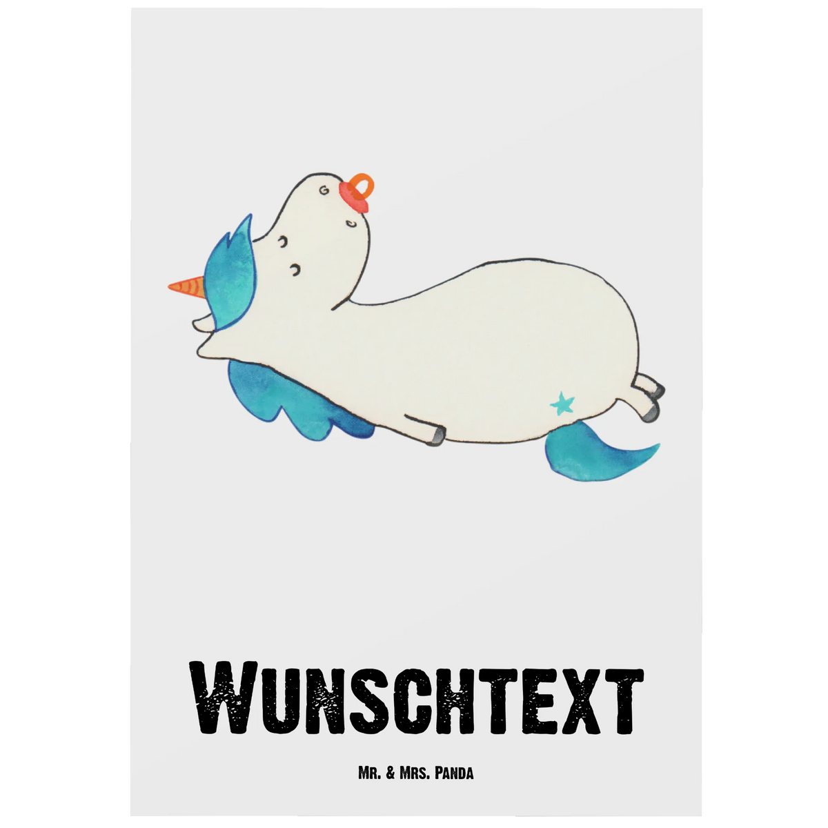 Personalised postcard unicorn dummy unicorn, unicorns, Unicorn, infant, birth gift, birth present, baby, mother, toddler, gift birth, mama, pacifier