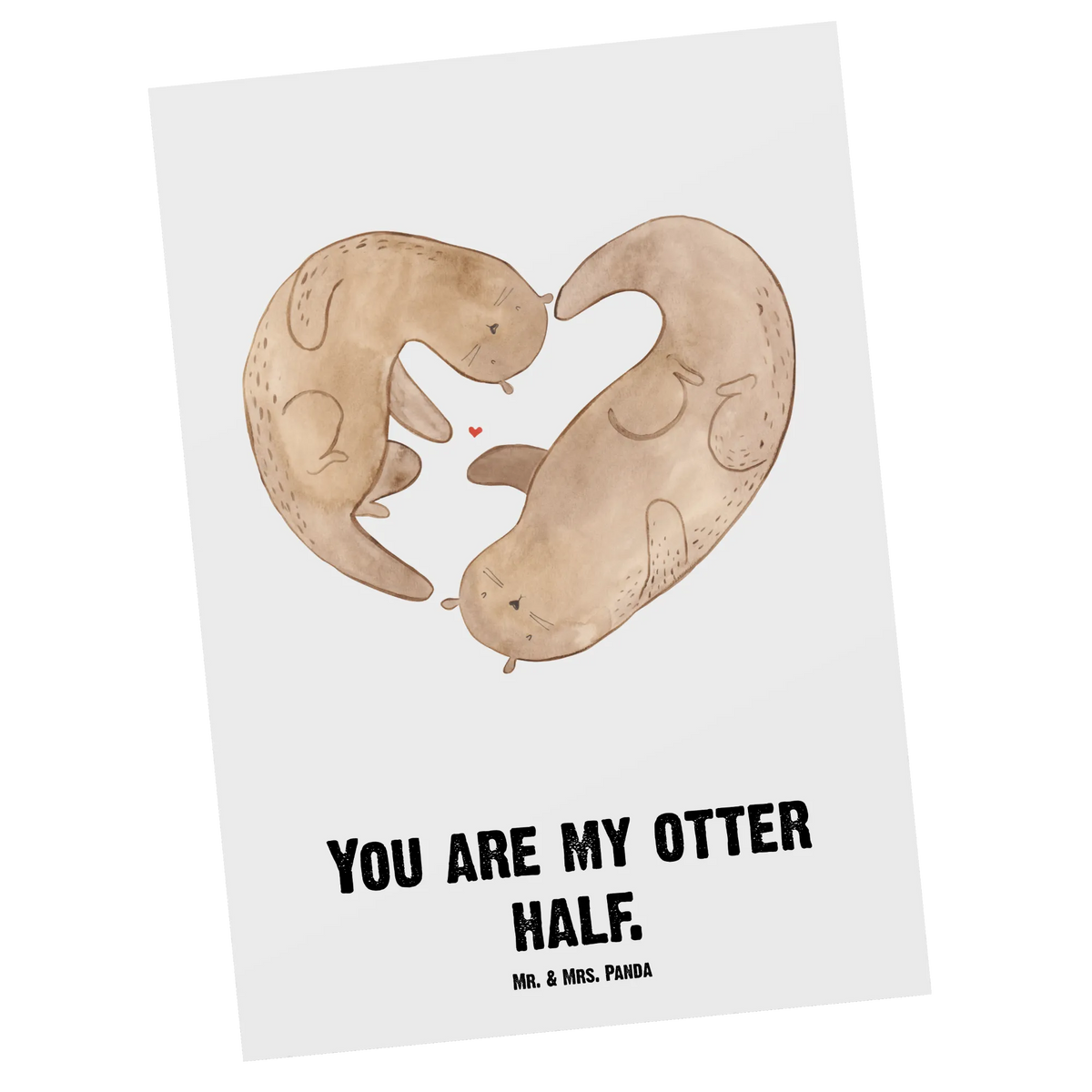 Personalised postcard otter Heart otter, marten, sea otter, European otter, water mammal, aquatic animal, baby otter, predator, water, otter gifts, animal lover, gift ideas for animal lovers, animal, mammal, water animal, gifts for people in love, love, engagement, life together, heart, wedding day, anniversary, proof of love, love you, better half, love gift