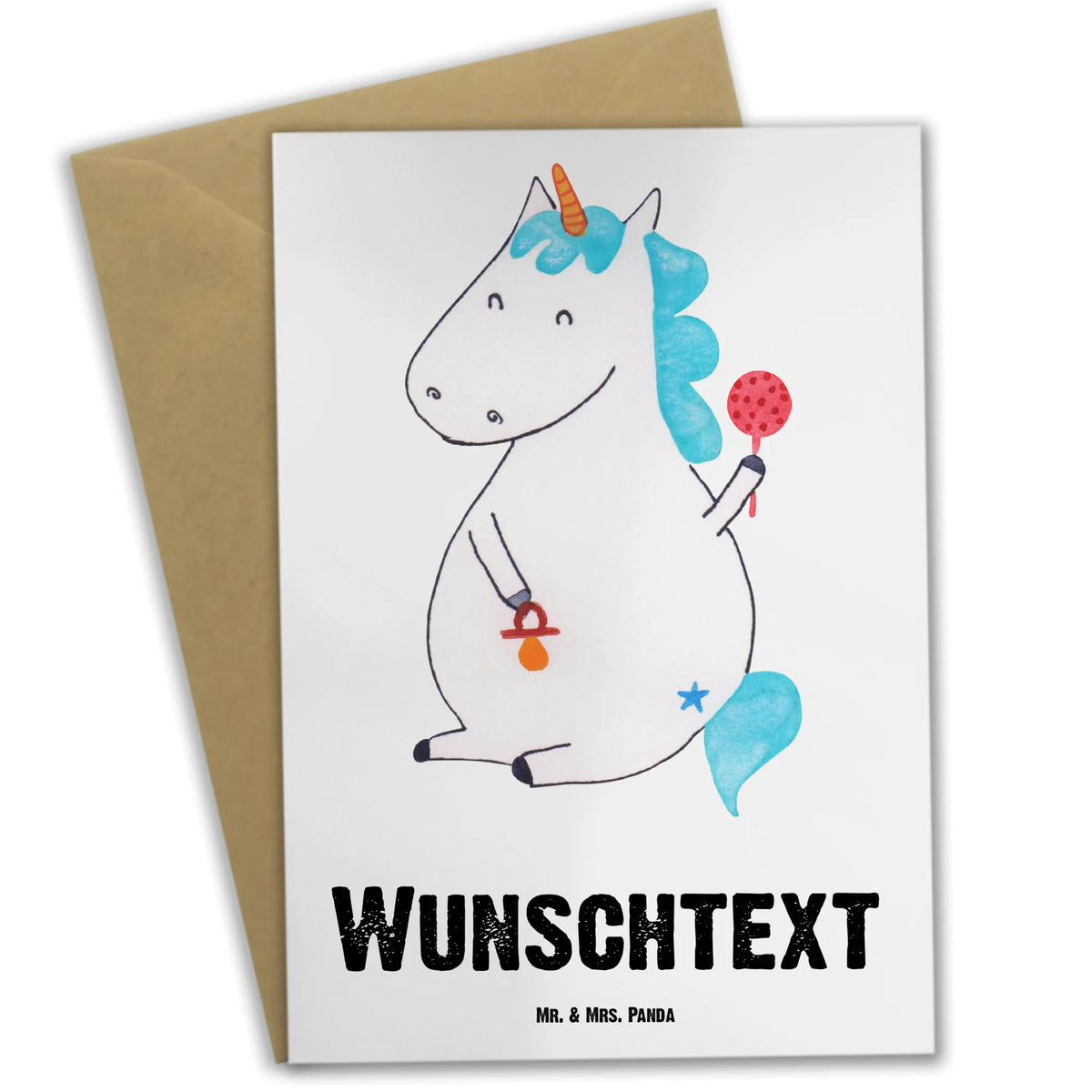 Personalised greetings card unicorn infant unicorn, unicorns, kids, offspring, birthday, baby, parents, birth present, mother, first child, baby happiness, birth gift, birth